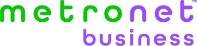 Metronet Business logo featuring green and purple stylized text.