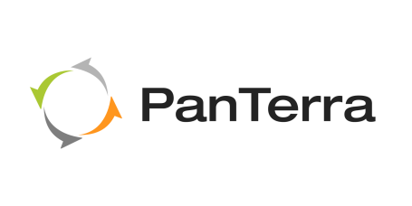 Logo of PanTerra featuring a circular design and stylized text.