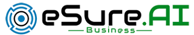 Logo of eSure.AI featuring a stylized design with the text "eSure.AI" and "Business."