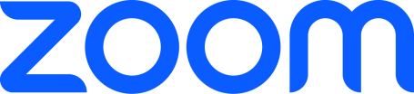 Zoom logo in blue letters on a white background.