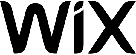 Wix logo in bold black letters on a white background.