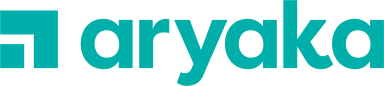 Logo of Aryaka, featuring stylized text in turquoise and an abstract graphic element.