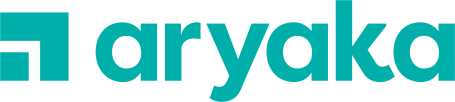 Logo of Aryaka, featuring stylized text in turquoise and an abstract graphic element.