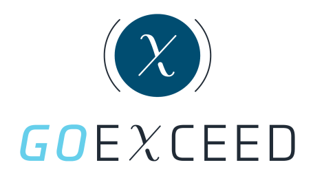 Logo featuring "GO EXCEED" with a stylized "X" icon, emphasizing growth and achievement.